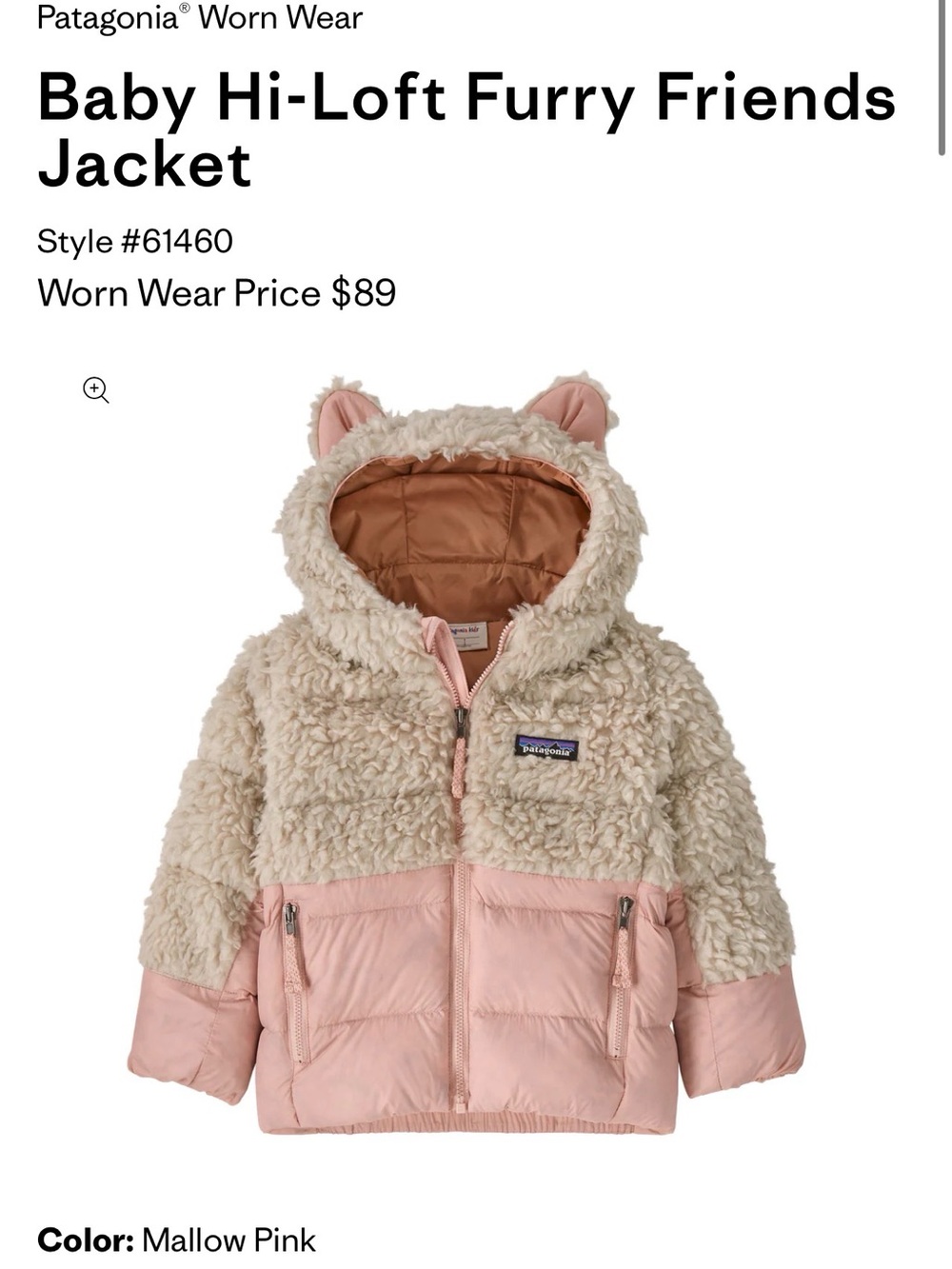 Patagonia Baby Hi-Loft Furry Friends Jacket